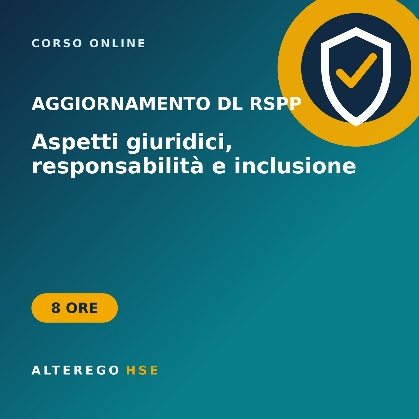 Aggiornamento datore di lavoro RSPP: strumenti, responsabilità e inclusione – 8 ore
