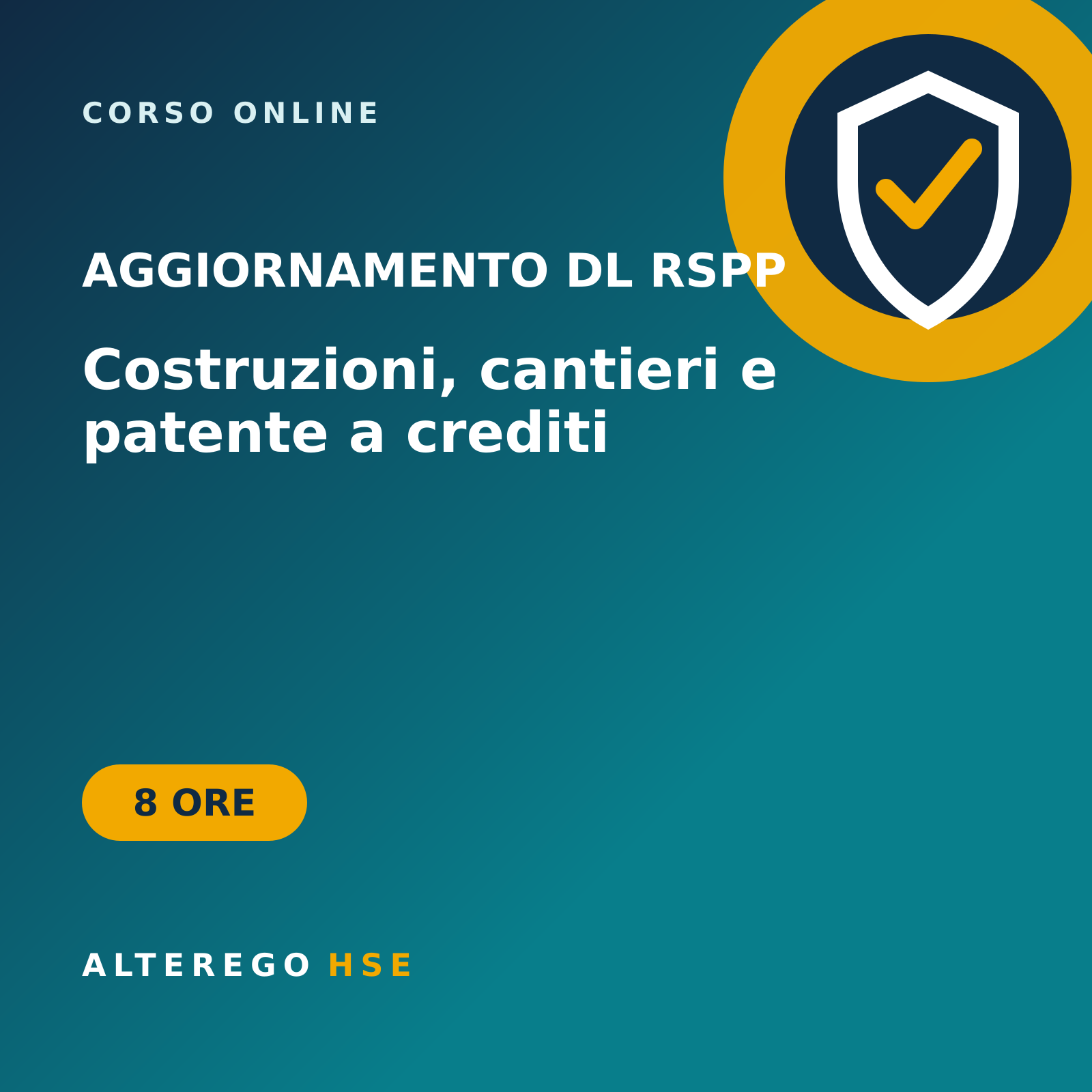 Aggiornamento datore di lavoro RSPP settore costruzioni – 8 ore