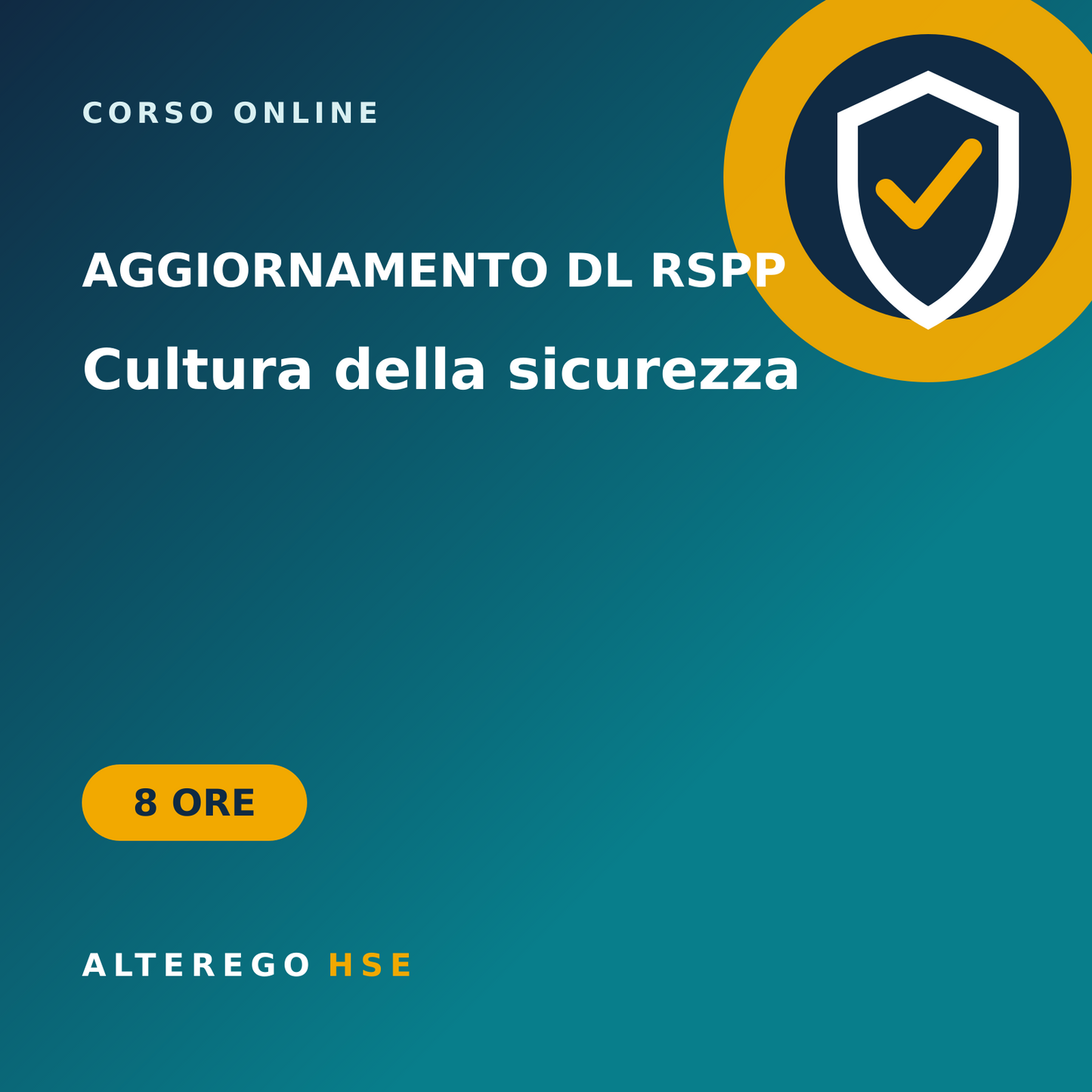 Aggiornamento datore di lavoro RSPP: cultura della sicurezza – 8 ore