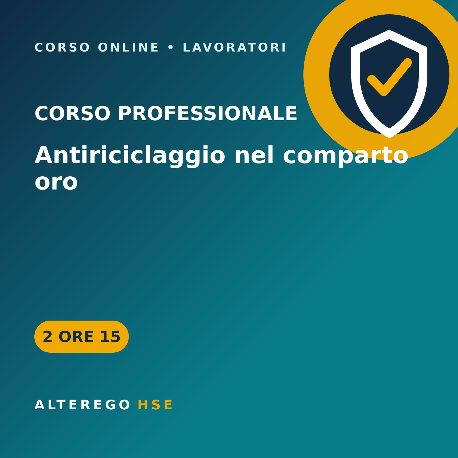 Corso antiriciclaggio per il comparto oro – 2 ore e 15 minuti