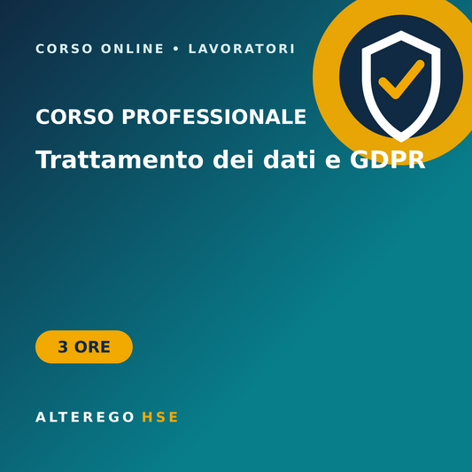 Corso GDPR e trattamento dei dati – 3 ore
