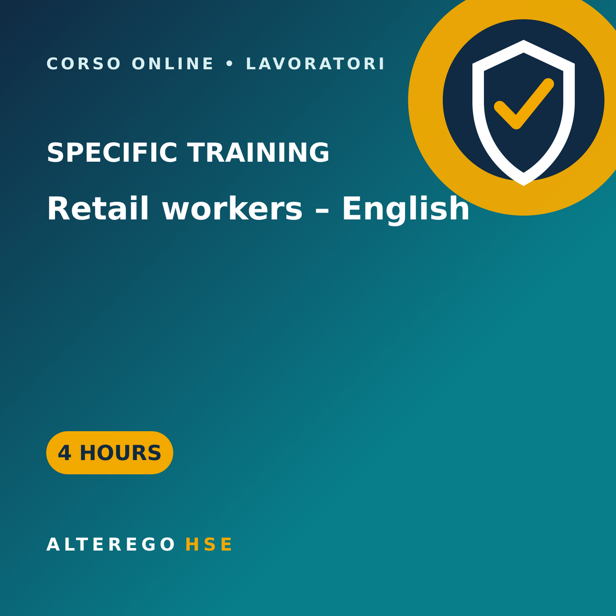 Specific training for retail workers – English – 4 hours