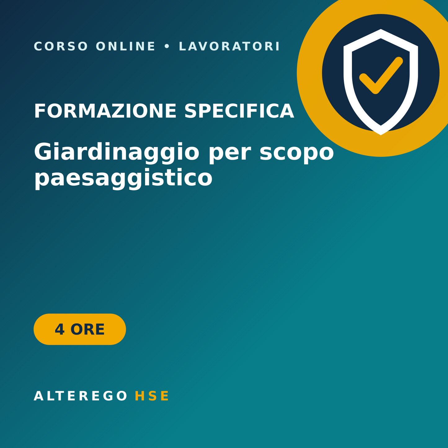 Corso di formazione specifica per lavoratori del settore giardinaggio per scopo paesaggistico, 4 ore