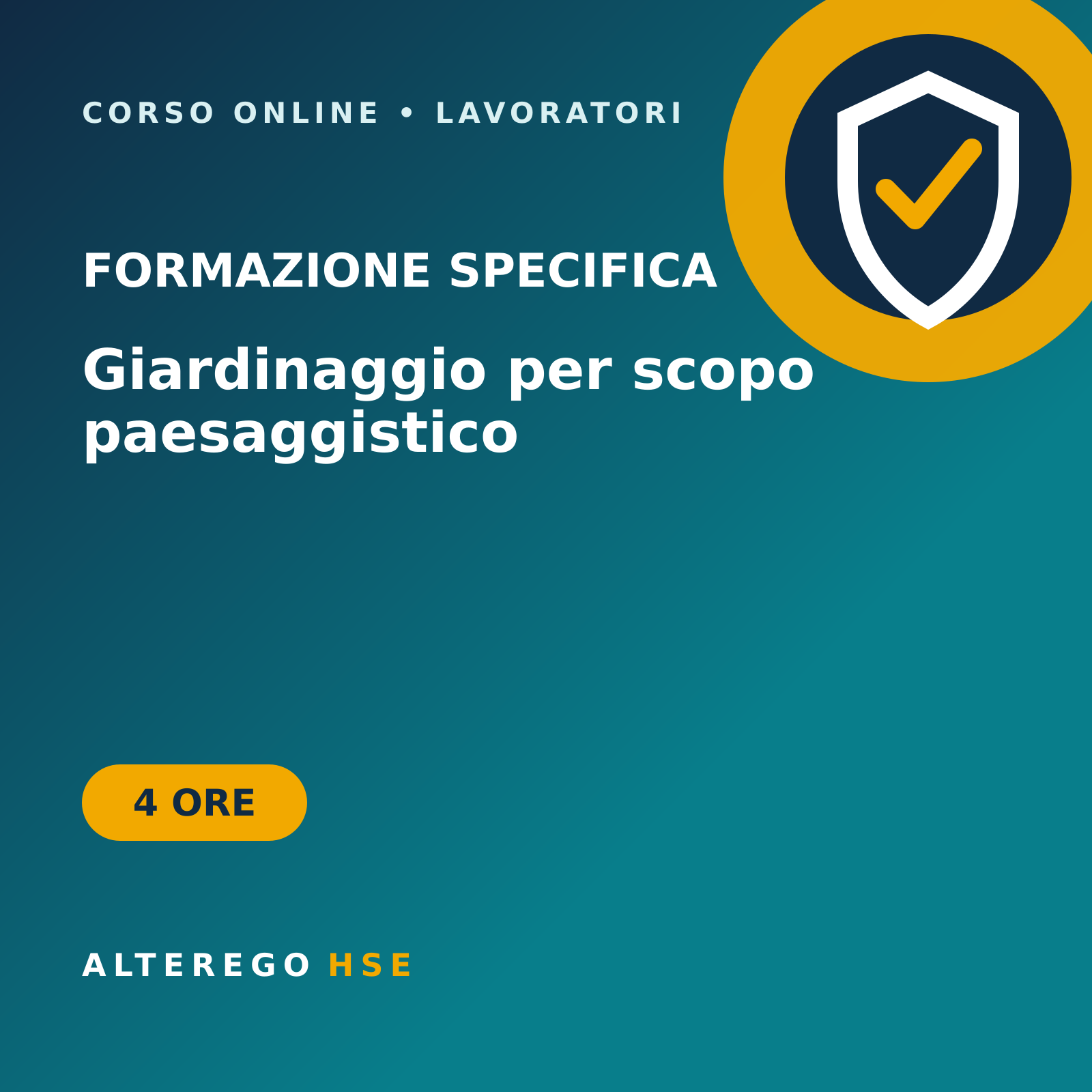 Corso di formazione specifica per lavoratori del settore giardinaggio per scopo paesaggistico, 4 ore