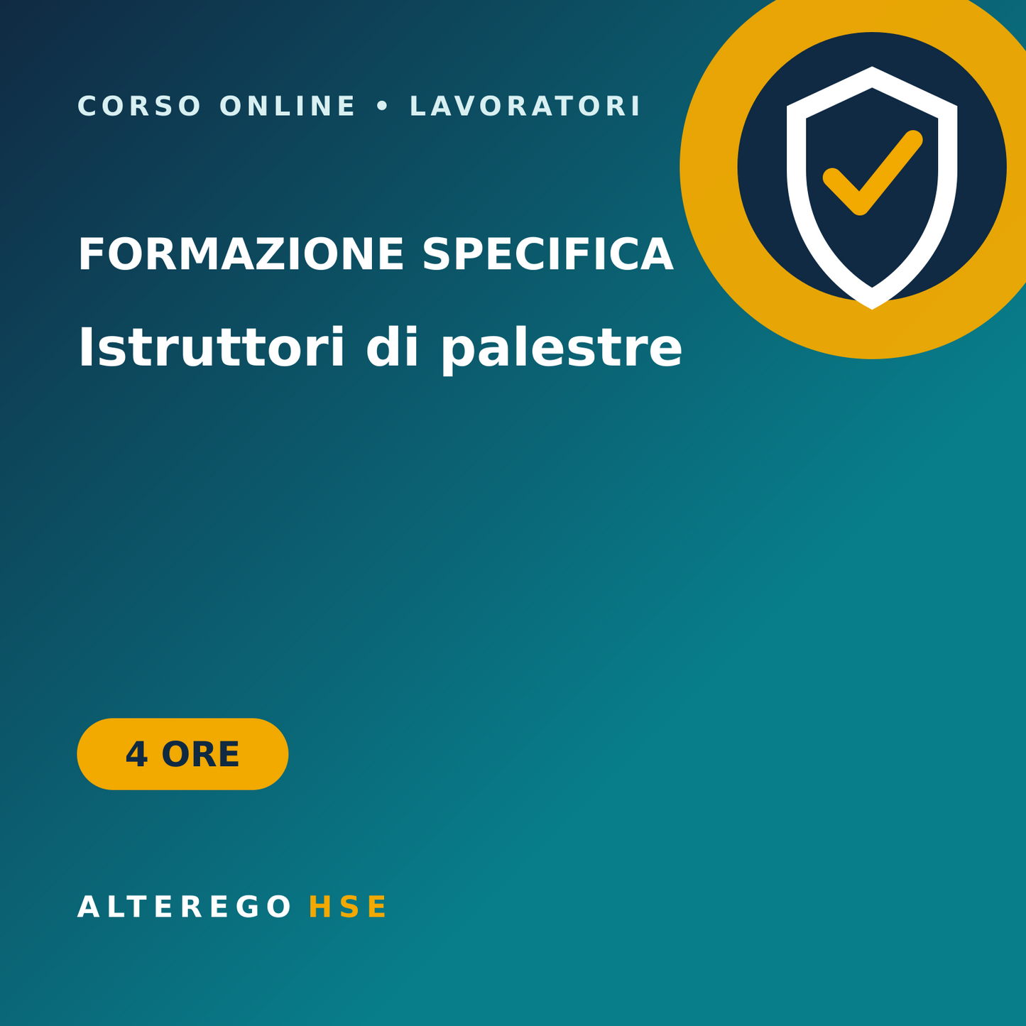 Corso di formazione specifica per lavoratori del settore istruttori di palestre, 4 ore