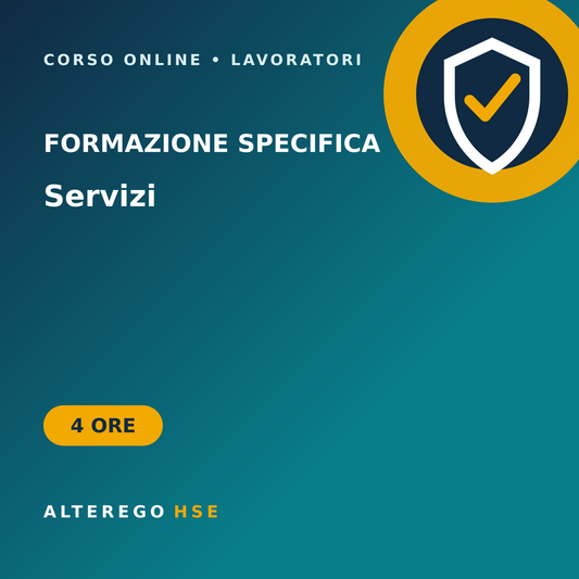 Corso di formazione specifica per lavoratori del settore servizi, 4 ore