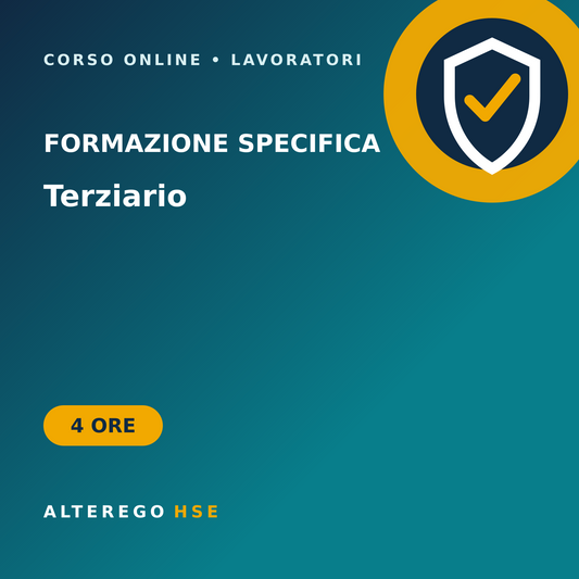 Corso di formazione specifica per lavoratori del settore terziario, 4 ore