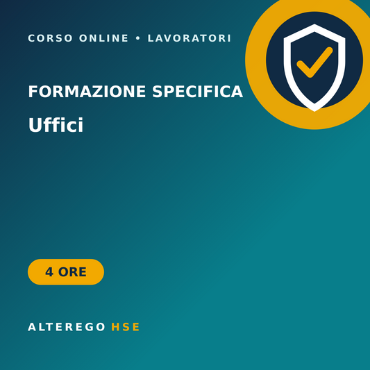 Corso di formazione specifica per lavoratori del settore uffici, 4 ore